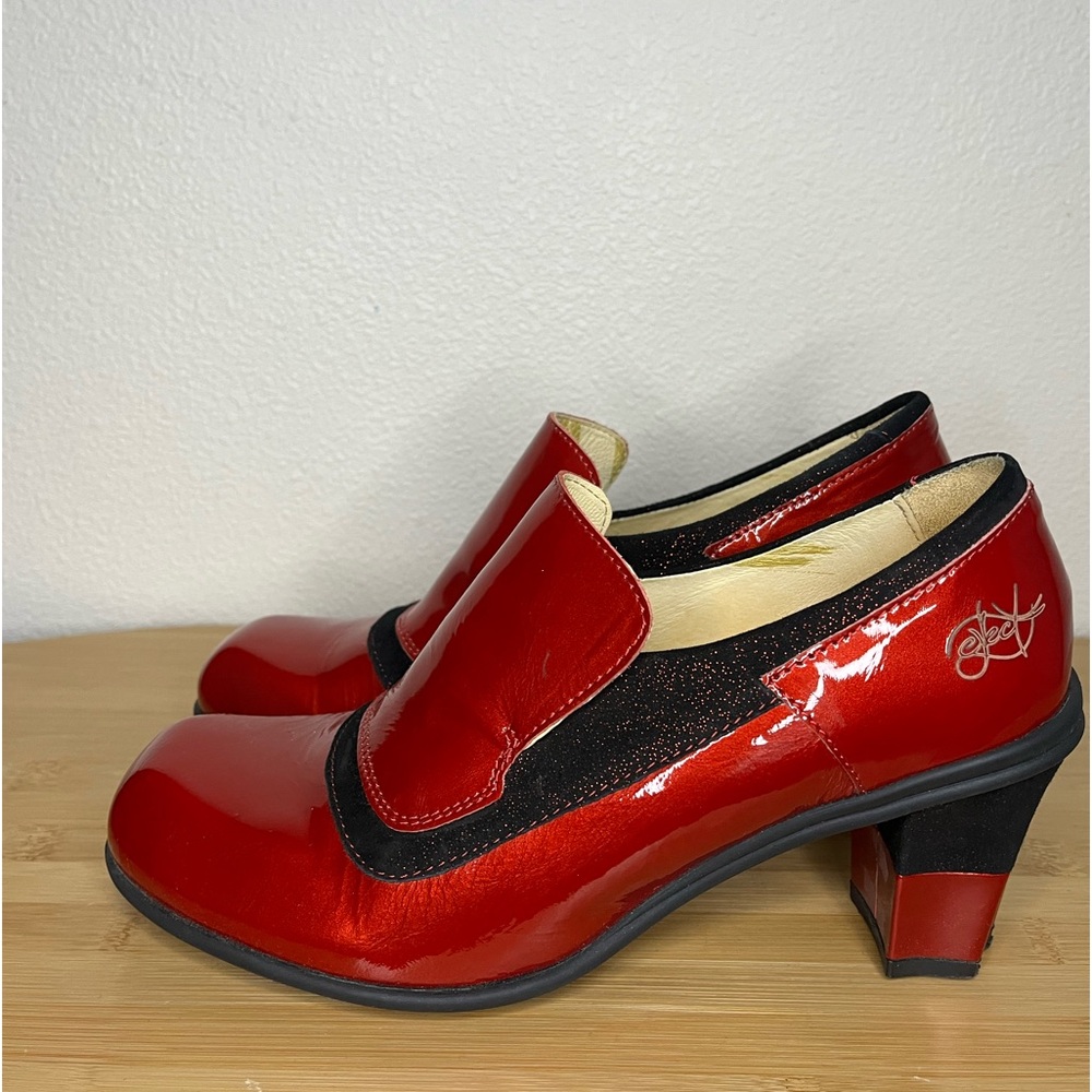 Eject Funky Two Tone Red Pumps Size 39 US 8.5 Made in Portugal - Picture 2 of 8